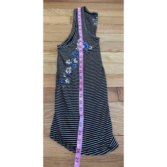 American Eagle Womens Soft & Sexy Floral Striped Tank Size S Flowy Dark Fairy‎ - Picture 6 of 12